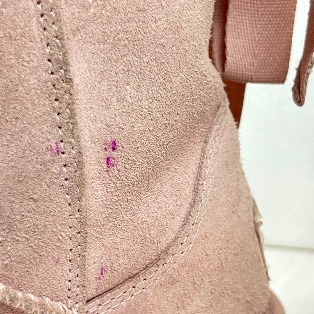 GUC Koolaburra by UGG Victoria Mini Pink Bow Winter Boots Fur Lined Girls Size 2 - Picture 8 of 14